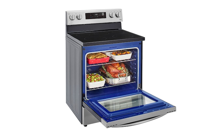 LG 30" Elec. 6.3 cu ft. Range | EasyClean® & Smart , Stainless, Freestanding, LREL6321S