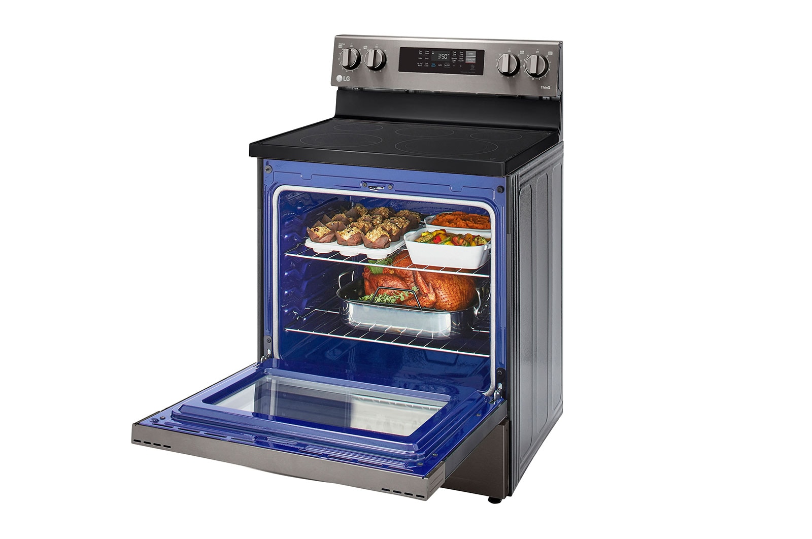 LG 6.3 cu ft. Smart Wi-Fi Enabled Fan Convection Electric Range with Air Fry & EasyClean®, LREL6323D