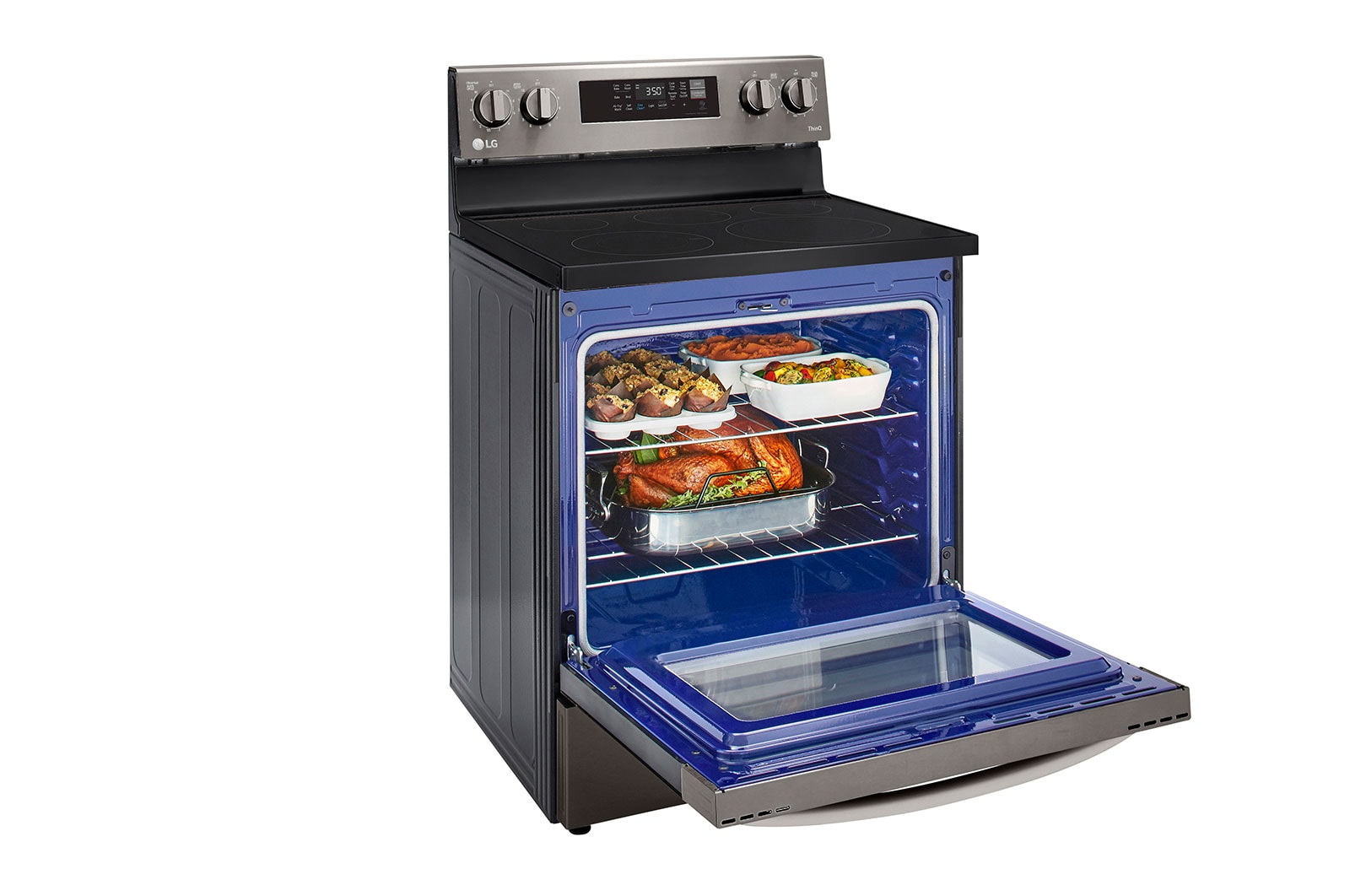 LG 6.3 cu ft. Smart Wi-Fi Enabled Fan Convection Electric Range with Air Fry & EasyClean®, LREL6323D