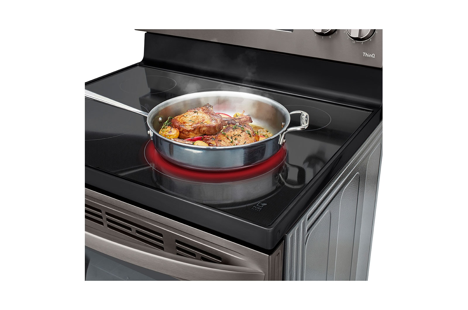 LG 6.3 cu ft. Smart Wi-Fi Enabled Fan Convection Electric Range with Air Fry & EasyClean®, LREL6323D