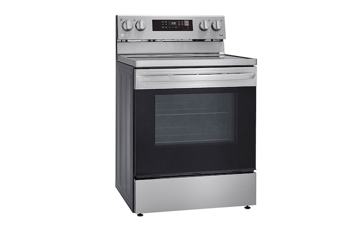 LG 30" Elec. 6.3 cu ft. Range | Fan Convection, Air Fry , EasyClean®& Smart, Stainless, Freestanding, LREL6323S