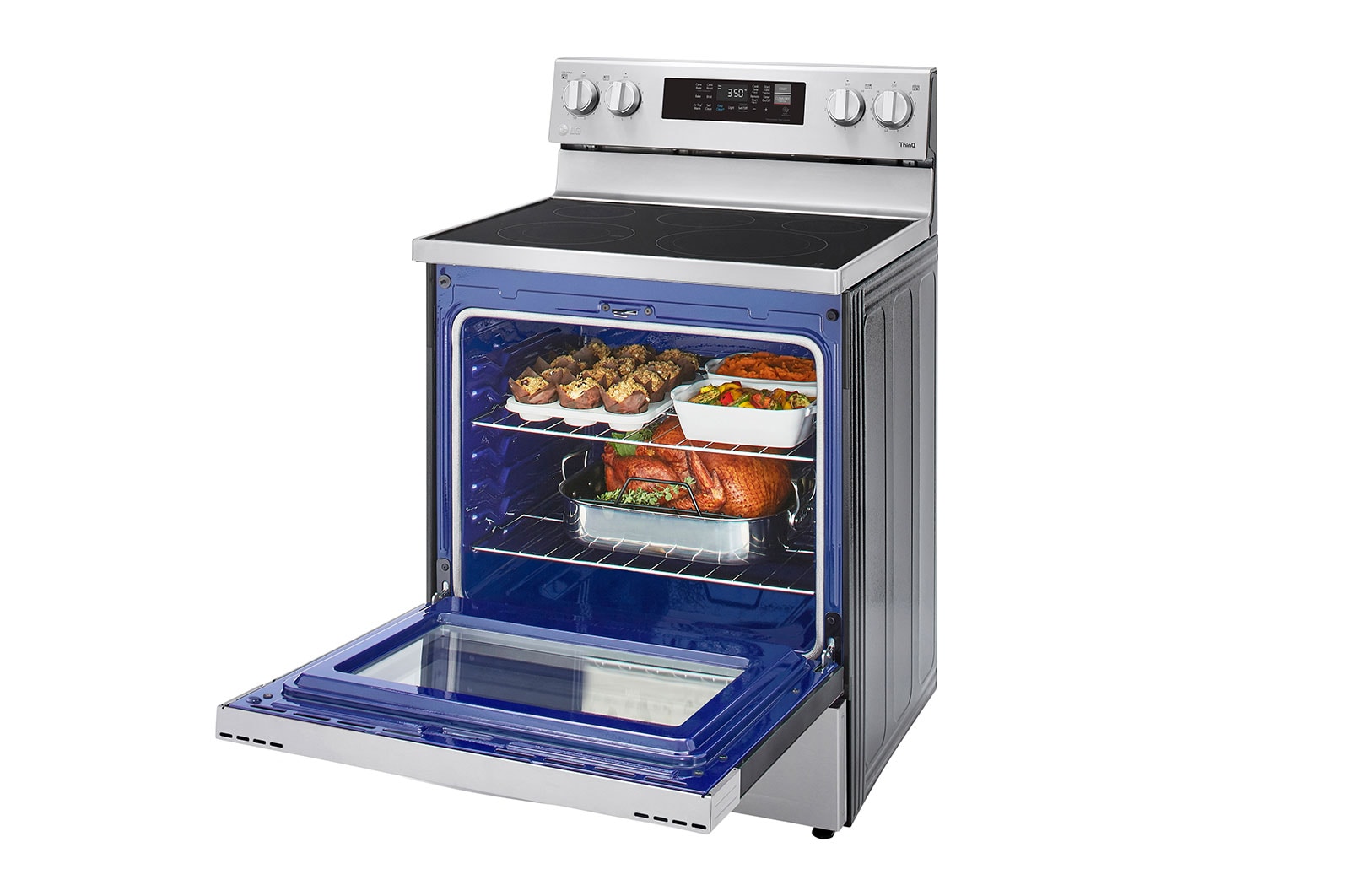 LG 6.3 cu ft. Smart Wi-Fi Enabled Fan Convection Electric Range with Air Fry & EasyClean®, LREL6323S