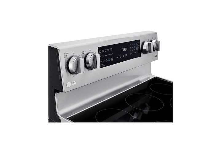 LG 30" Elec. 6.3 cu ft. Range | Probake Convection, Air Fry, InstaView®, SelfClean, EasyClean®& Smart, Stainless, Freestanding, LREL6325F