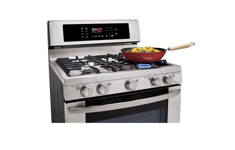 LG 5.4 cu. ft. Large Capacity Premium Free Standing Gas Range with EvenJet™ Convection System and Warming Drawer, LRG3097ST