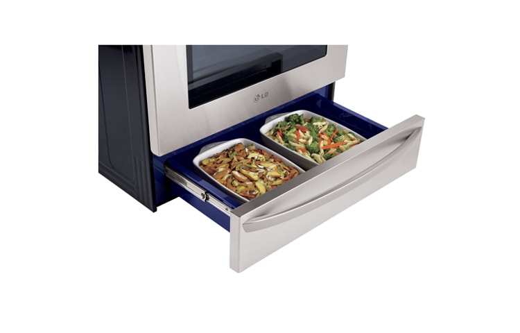 LG 5.4 cu. ft. Large Capacity Premium Free Standing Gas Range with EvenJet™ Convection System and Warming Drawer, LRG3097ST