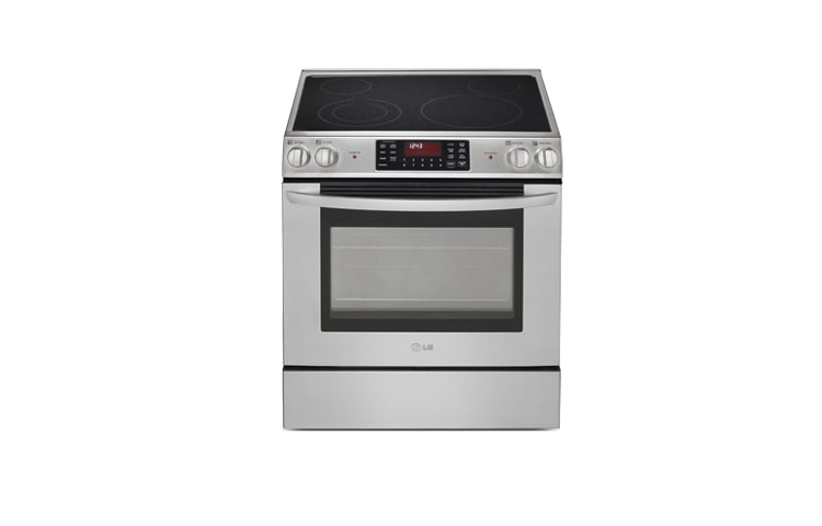 Front view of 5.4 cu.ft. Large Capacity Electric Slide-In Range with Fan Convection System LSE3090ST