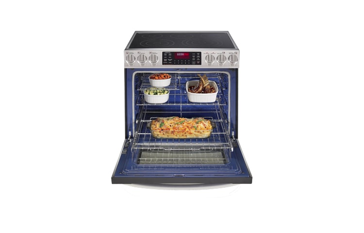 LG 5.4 cu. ft. Large Capacity Slide-In Electric Range with Dual True Convection System, LSE3092ST