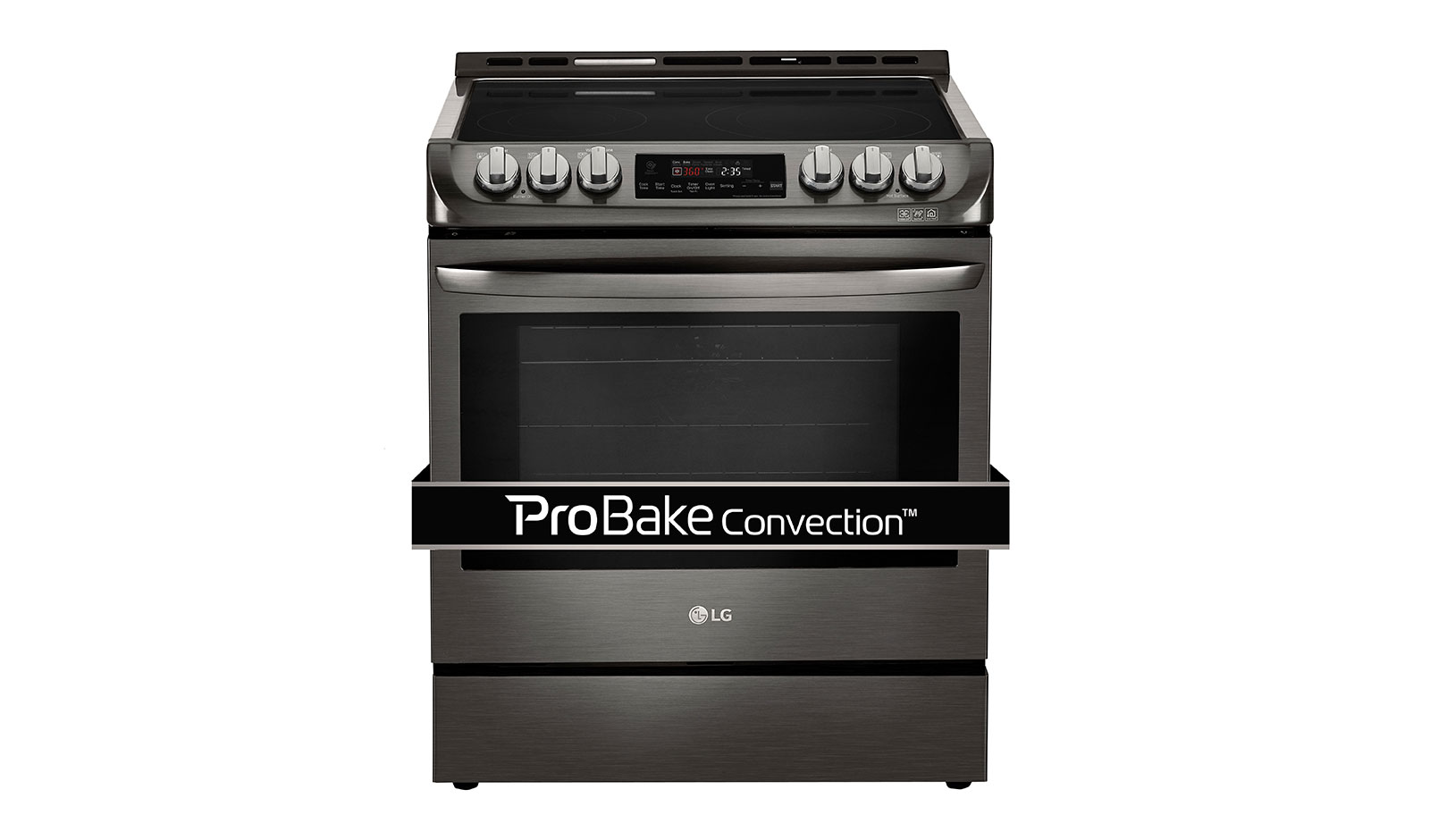 Front view of 6.3 cu. ft. Electric Slide-in Range with ProBakeConvection™ and EasyClean® LSE4611BD