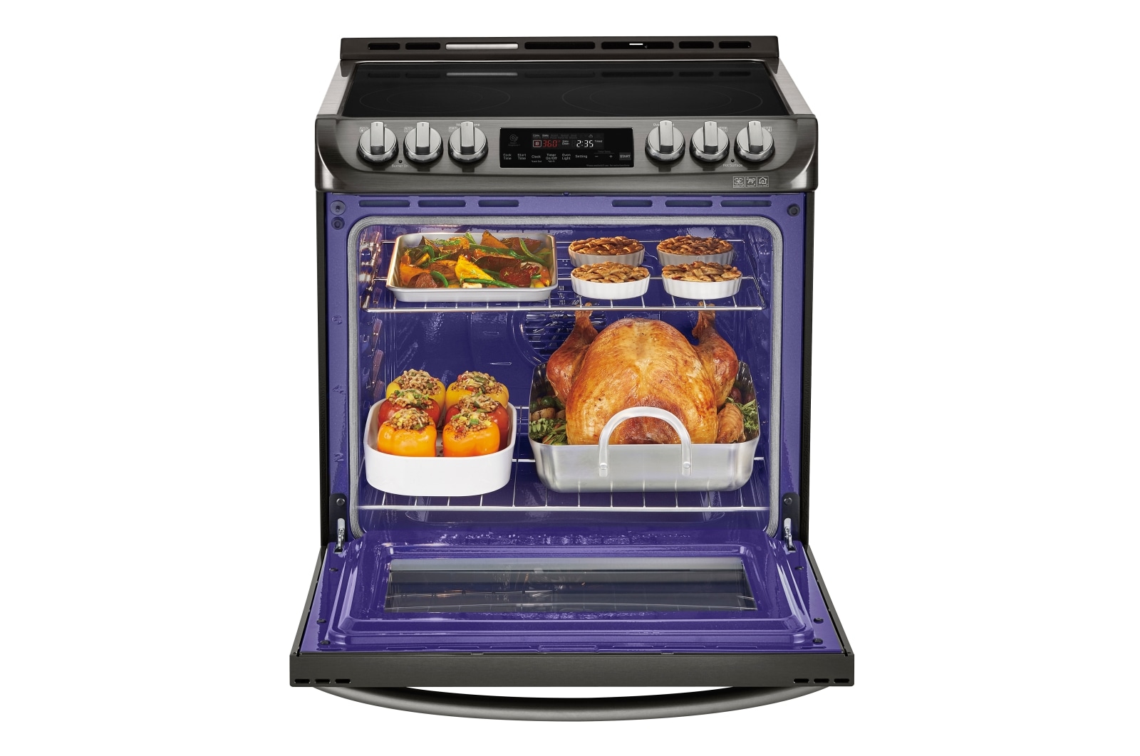 LG 6.3 cu.ft. Black Stainless Steel Series Electric Slide In Range with ProBakeConvection™ , LSE5613BD