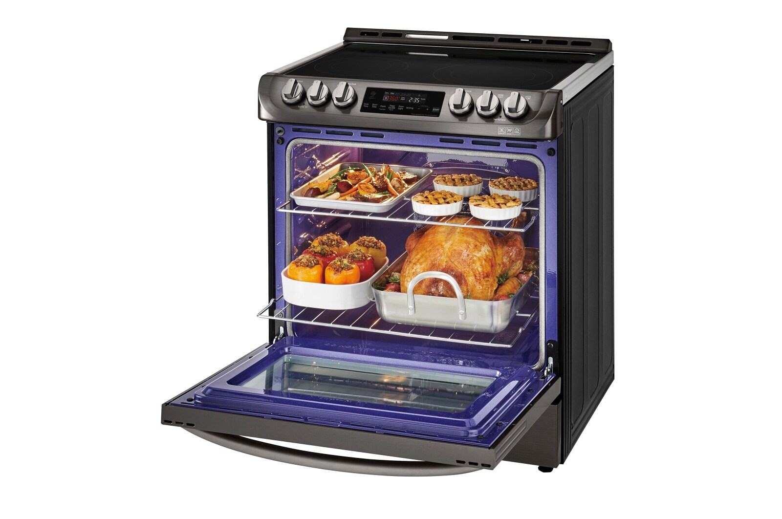 LG 6.3 cu.ft. Black Stainless Steel Series Electric Slide In Range with ProBakeConvection™ , LSE5613BD