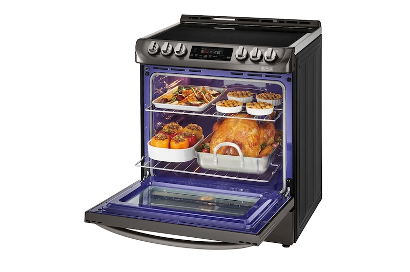 LG 6.3 cu.ft. Black Stainless Steel Series Electric Slide In Range with ProBakeConvection™ , LSE5613BD