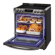 LG 6.3 cu.ft. Black Stainless Steel Series Electric Slide In Range with ProBakeConvection™ , LSE5613BD