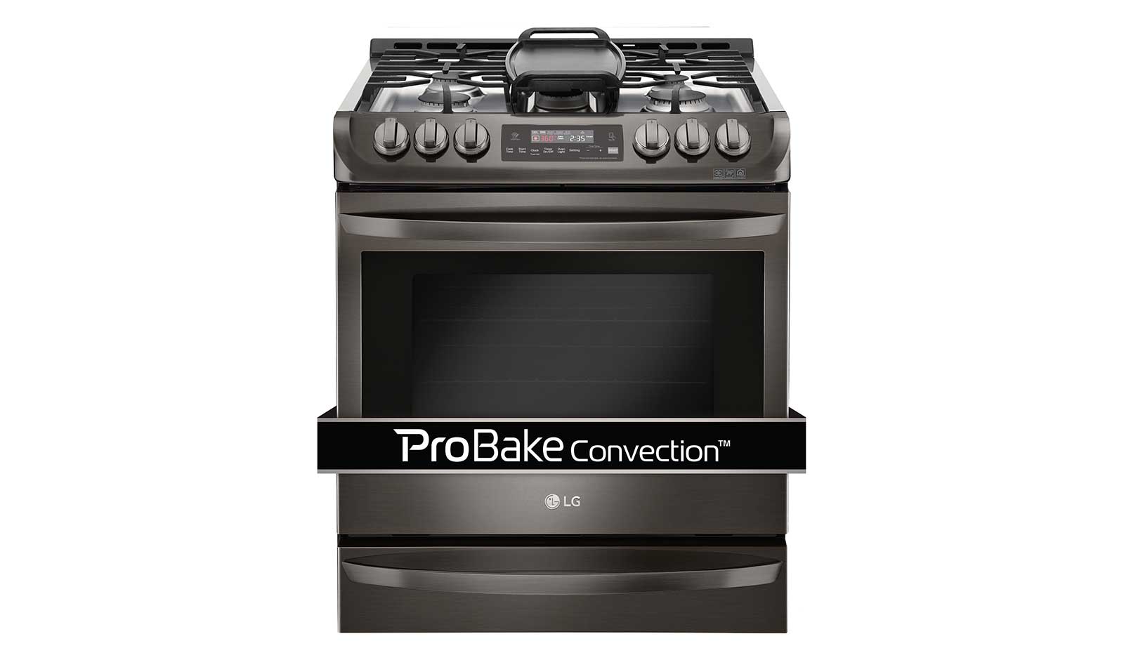 Front view of 6.3 cu. ft. Black Stainless Steel Series Gas Slide In Range With  ProBakeConvection™  LSG5513BD