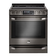 Front view of LG STUDIO- 6.3 Cu.Ft Capacity Slide-In Electric Range with ProBake Convection™ LSSE3026BD