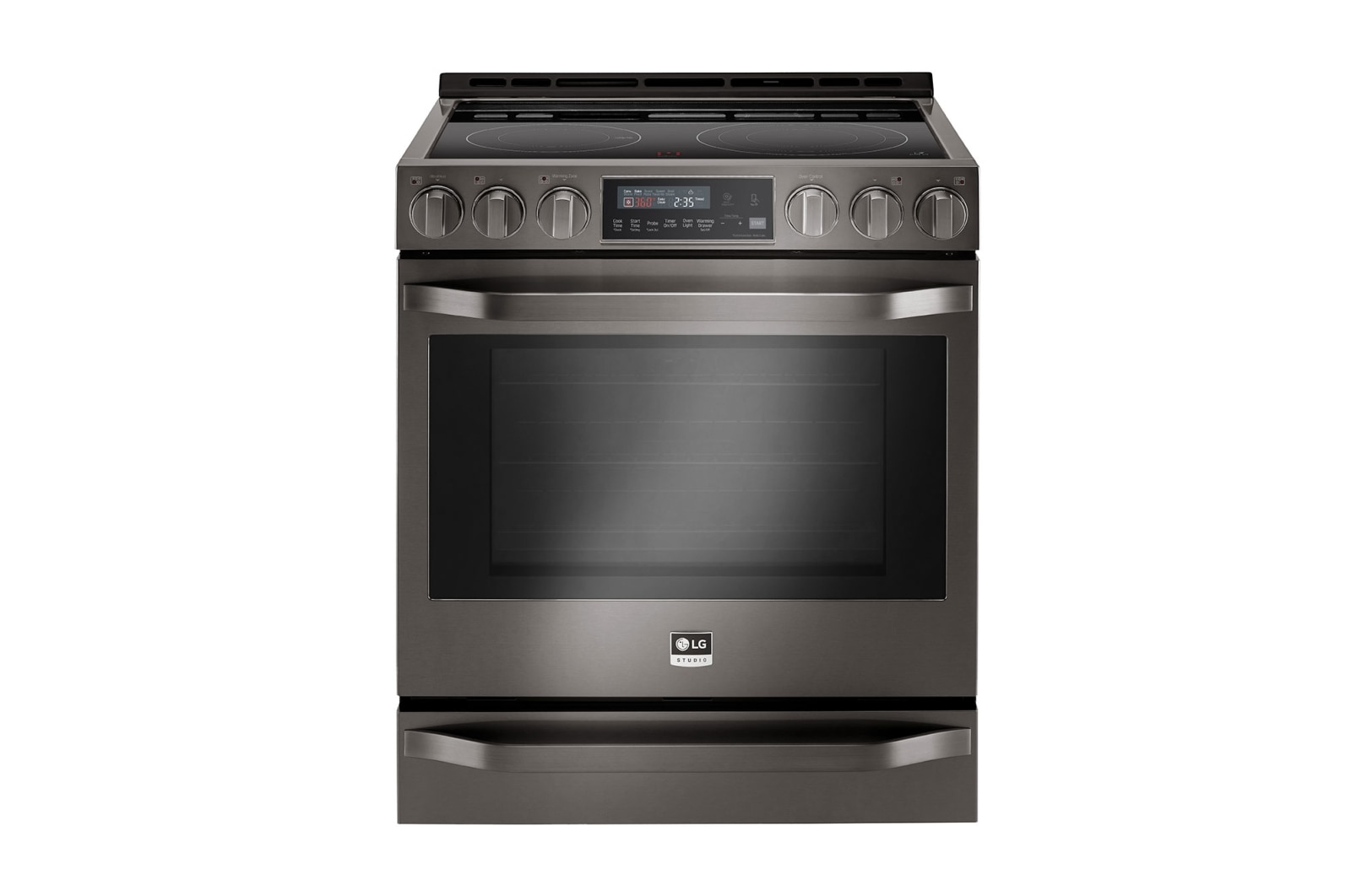 Front view of LG STUDIO- 6.3 Cu.Ft Capacity Slide-In Electric Range with ProBake Convection™ LSSE3026BD