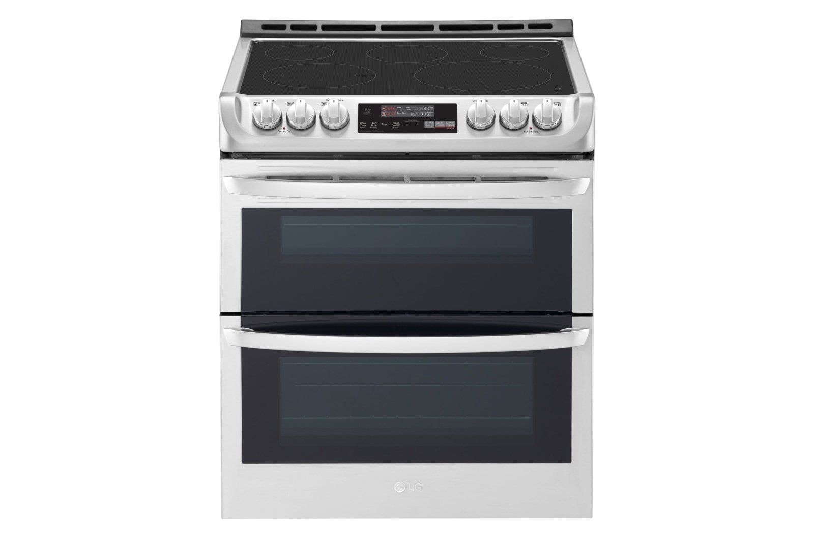 Front view of 7.3 cu. ft. Smart wi-fi Enabled Electric Double Oven Slide-In Range with ProBake Convection® and EasyClean® LTE4815ST
