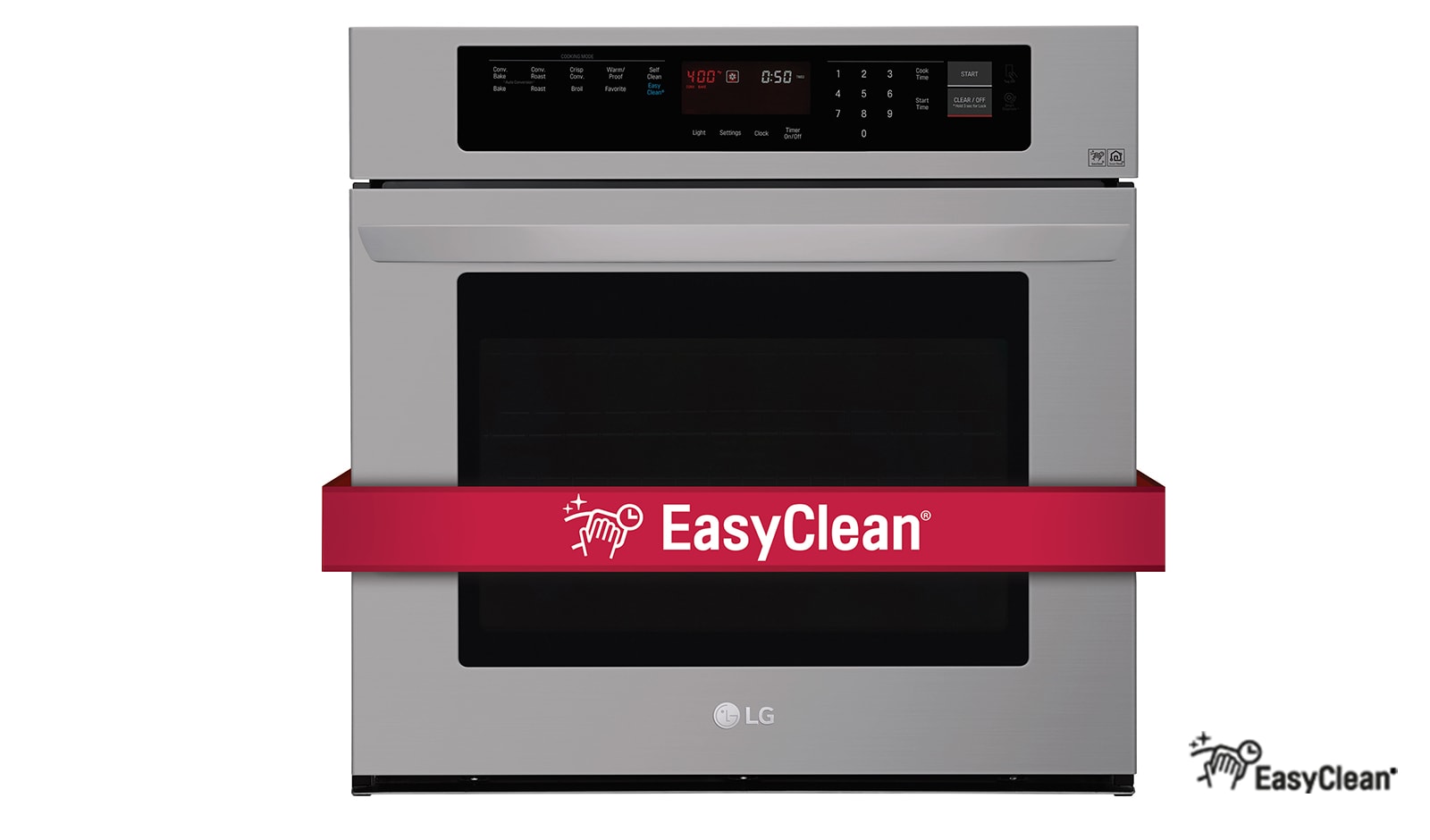 Front view of 4.7 cu.ft. Single Wall Oven with EasyClean® LWS3063ST