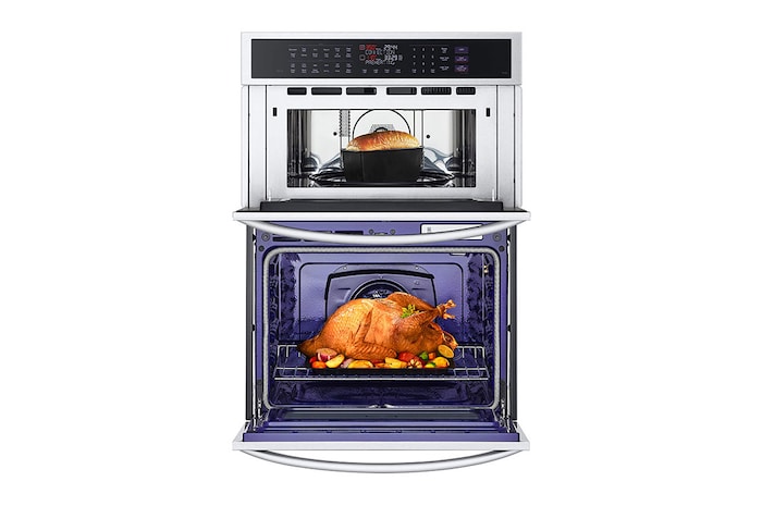 LG 1.7/4.7 cu ft. Combination Wall Oven | True Convection, Steam Sous-Vide, Air Fry, Self Clean, EasyClean® & Smart, Stainless, WCEP6427F
