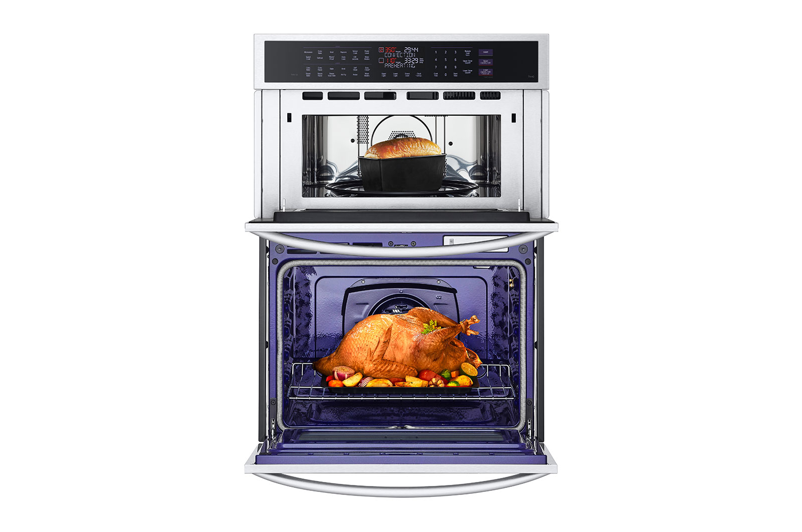 LG 1.7/4.7 cu. ft. Smart Combination Wall Oven with InstaView®, True Convection, Air Fry, and Steam Sous Vide, WCEP6427F