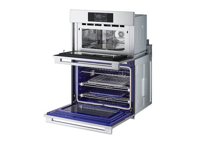 LG STUDIO 1.7/4.7 cu ft. Combination Wall Oven | True Convection, Steam Sous-Vide, Air Fry, Self Clean, EasyClean® & Smart, Stainless, WCES6428F