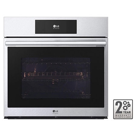 LG STUDIO 4.7 cu. ft. Single Wall Oven True Convection, Steam Sous-Vide, Air Fry, InstaView, SelfClean, EasyClean & Smart, Stainless