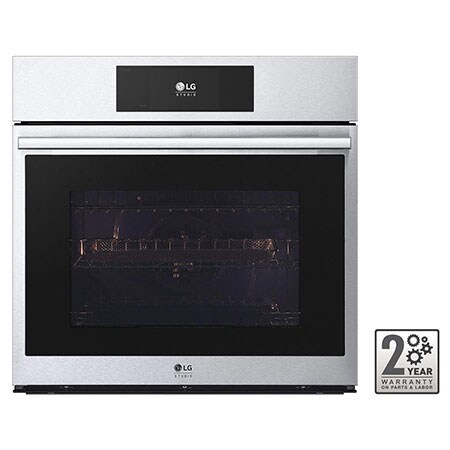 LG STUDIO 4.7 cu. ft. Single Wall Oven | True Convection, Steam Sous-Vide, Air Fry, InstaView, SelfClean, EasyClean & Smart, Stainless