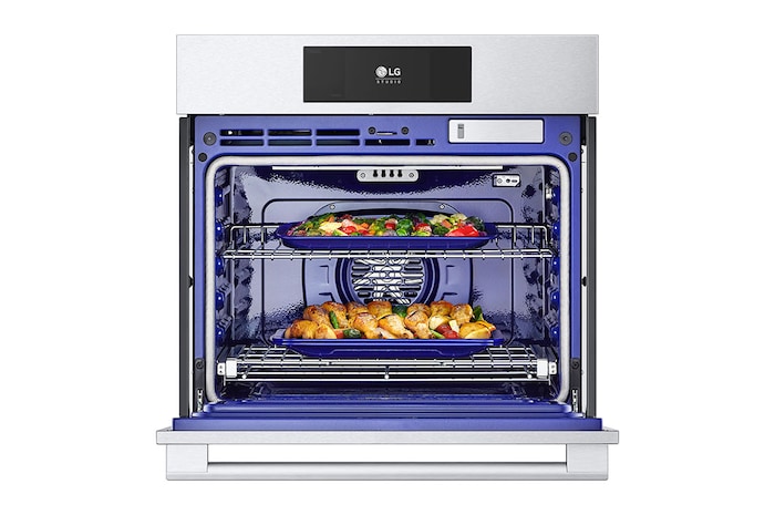 LG STUDIO 4.7 cu ft. Single Wall Oven | True Convection, Steam Sous-Vide, Air Fry, InstaView®, SelfClean, EasyClean® & Smart, Stainless, WSES4728F