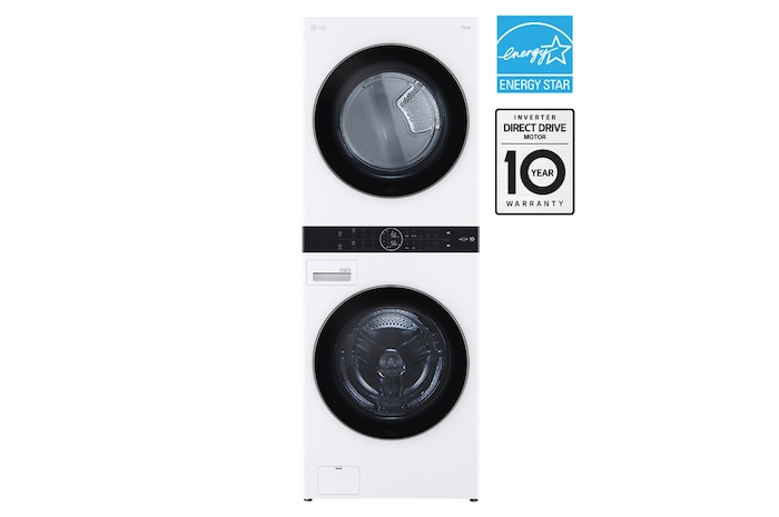 Front view of LG 5.2 cu. ft. and 7.4 cu.ft. WashTower® with AI DD® and Sensor Dry - WKE100HWA