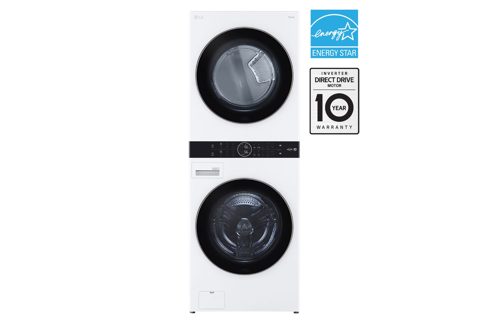 Front view of 5.2 cu.ft. and 7.4 cu.ft. WashTower® with AI DD® and Sensor Dry WKE100HWA