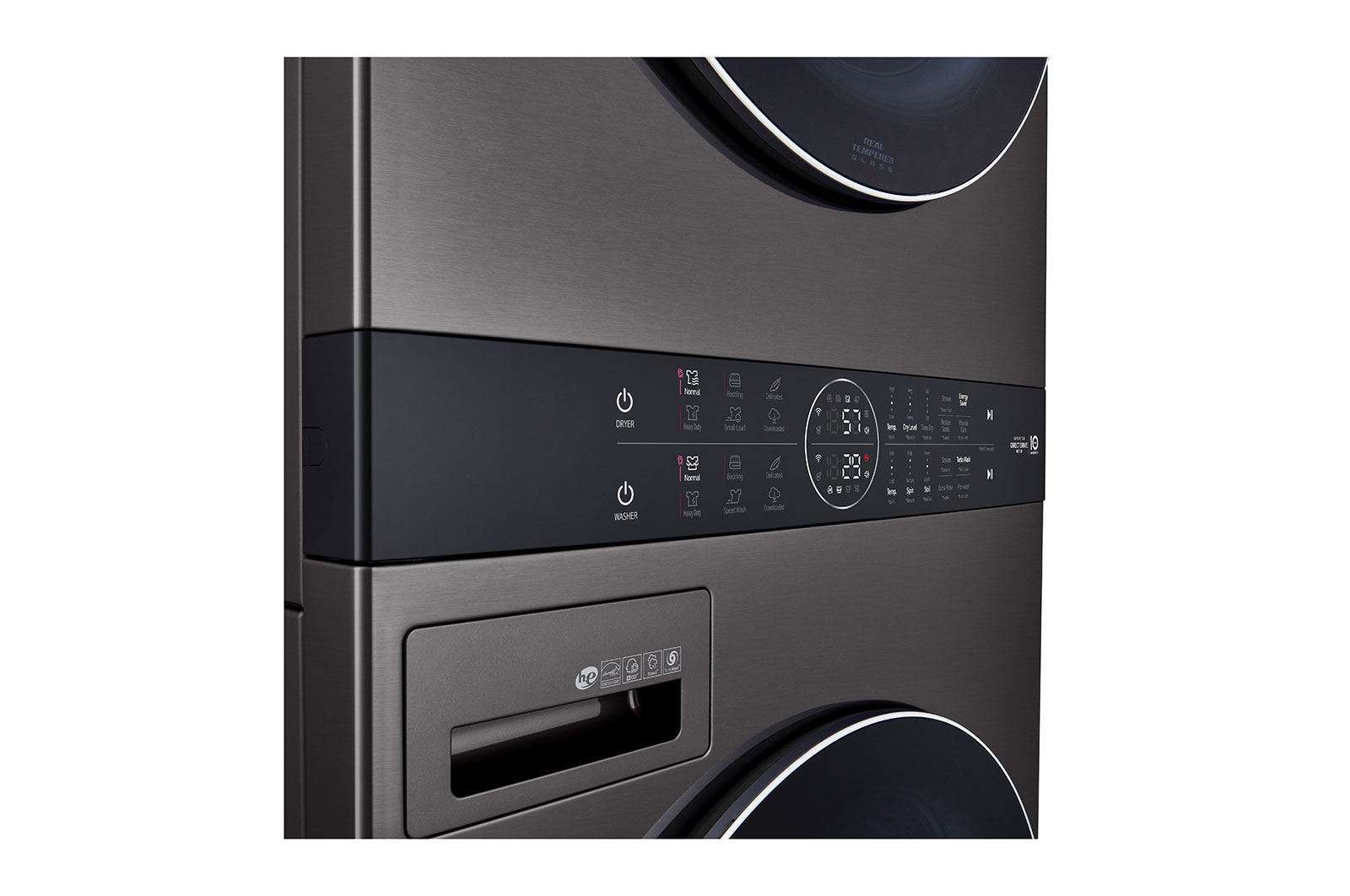 LG Single Unit Front Load LG WashTower<sup>®</sup> with Centre Control™ 5.2 cu. ft. Washer and 7.4 cu. ft. Electric Dryer, WKEX200HBA