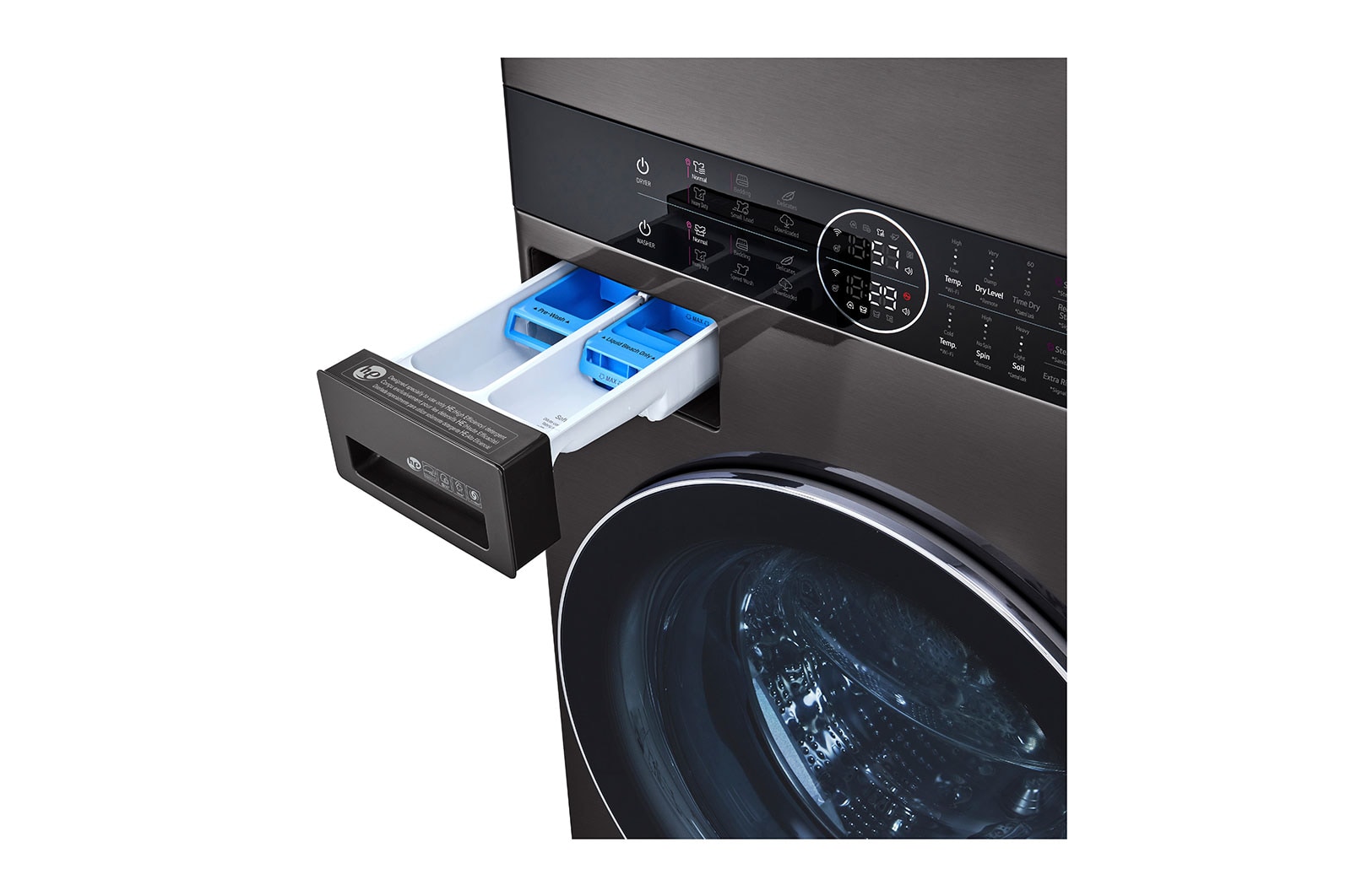 LG Single Unit Front Load LG WashTower<sup>®</sup> with Centre Control™ 5.2 cu. ft. Washer and 7.4 cu. ft. Electric Dryer, WKEX200HBA
