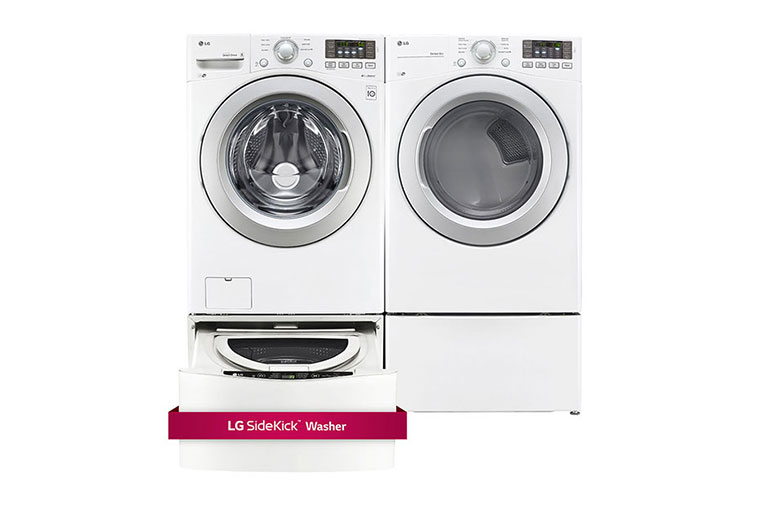 LG 6.3 Total Capacity LG TWINWash™ Bundle with LG SideKick™, WM3270CW_WD100CW_DLE3170W_WDP4W
