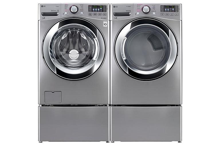 LG 6.3 Total Capacity LG TWINWash™ Bundle with LG SideKick™ and Electric Dryer, WM3670HVA_WD100CV_DLEX3370V_WDP4V