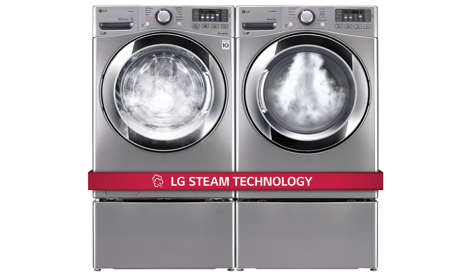 LG 6.3 Total Capacity LG TWINWash™ Bundle with LG SideKick™ and Electric Dryer, WM3670HVA_WD100CV_DLEX3370V_WDP4V