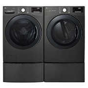 LG 6.3 Total Capacity LG TWINWash™ Bundle with LG Pedestal and Electric Dryer, WM3800HBA_WD100CB_DLEX3900B_WDP4B