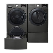 LG 6.3 Total Capacity LG TWINWash™ Bundle with LG Pedestal and Electric Dryer, WM3800HBA_WD100CB_DLEX3900B_WDP4B