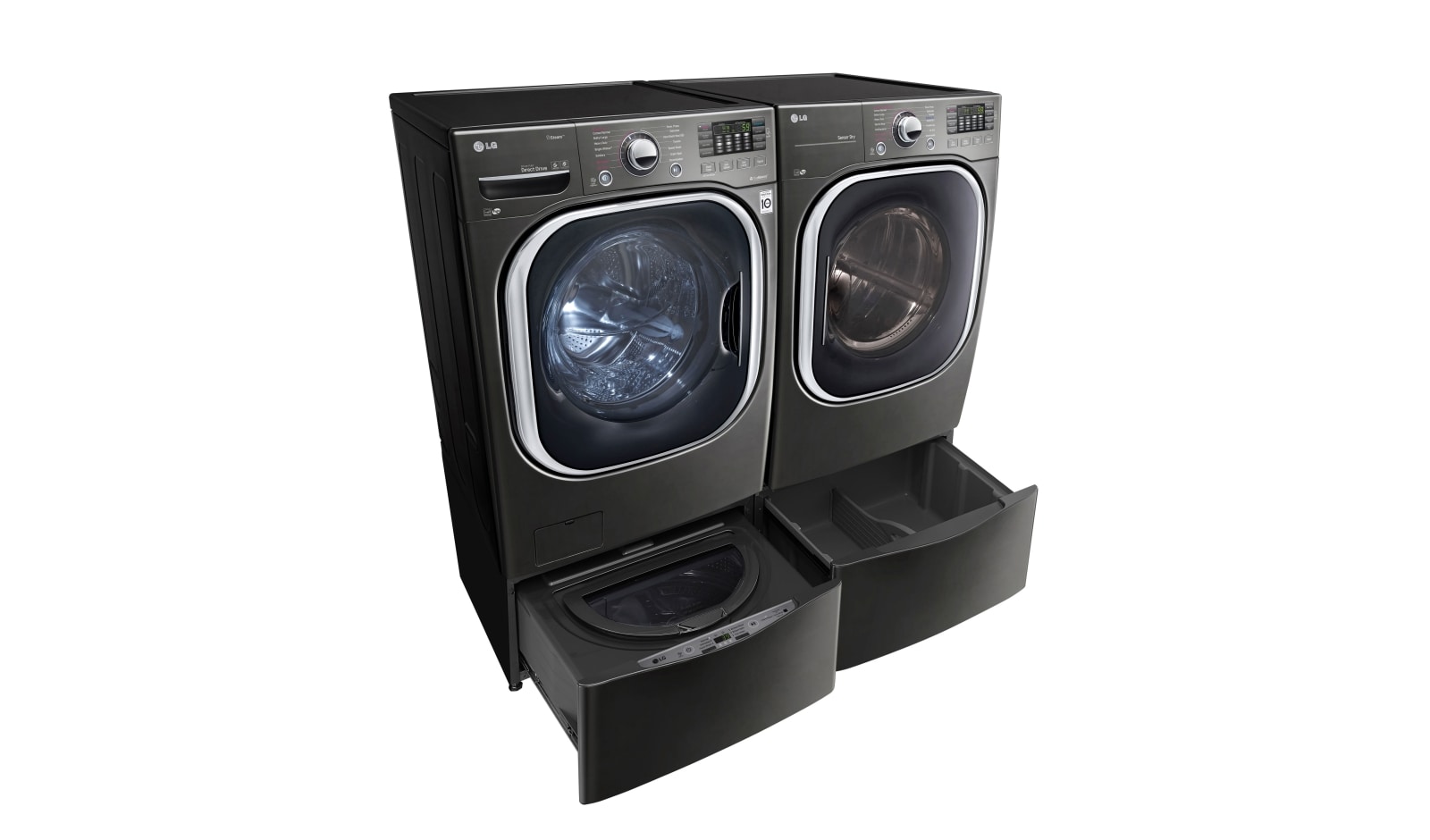 LG 6.3 Total Capacity LG TWINWash™ Bundle with LG Pedestal Washer and Electric Dryer, WM4370HKA_DLEX4370K_WD100CK_WDP4K