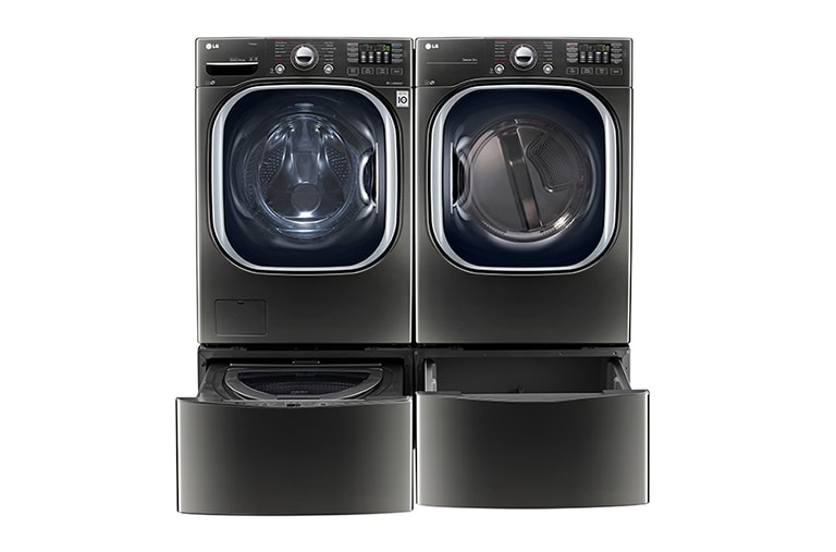 LG 6.3 Total Capacity LG TWINWash™ Bundle with LG Pedestal Washer and Electric Dryer, WM4370HKA_DLEX4370K_WD100CK_WDP4K