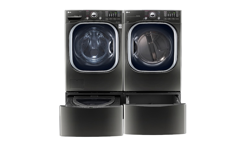 LG 6.3 Total Capacity LG TWINWash™ Bundle with LG Pedestal Washer and Electric Dryer, WM4370HKA_DLEX4370K_WD100CK_WDP4K
