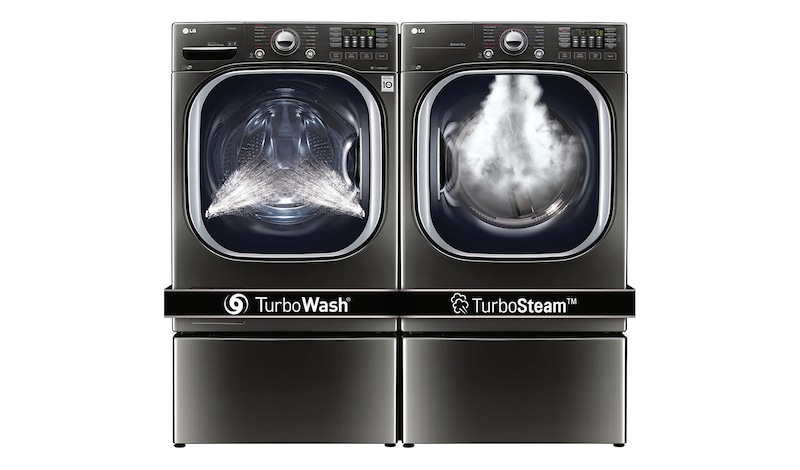 LG 6.3 Total Capacity LG TWINWash™ Bundle with LG Pedestal Washer and Electric Dryer, WM4370HKA_DLEX4370K_WD100CK_WDP4K