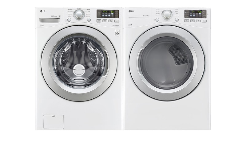 LG 6.3 Total Capacity LG TWINWash™ Bundle with LG SideKick™ and Gas Dryer, WM3270CW_WD100CW_DLG3171W_WDP4W