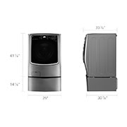 LG 7.1 Total Capacity LG TWINWash™ Bundle with LG Pedestal and Gas Dryer, WM9000HVA_WD200CV_DLGX9001V_WDP5V