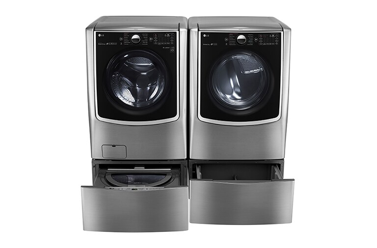 LG 7.1 Total Capacity LG TWINWash™ Bundle with LG Pedestal and Gas Dryer, WM9000HVA_WD200CV_DLGX9001V_WDP5V