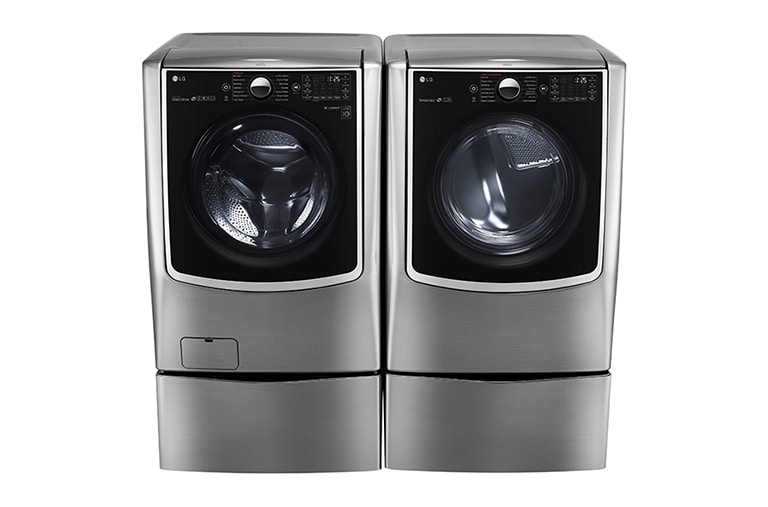LG 7.1 Total Capacity LG TWINWash™ Bundle with LG Pedestal and Gas Dryer, WM9000HVA_WD200CV_DLGX9001V_WDP5V