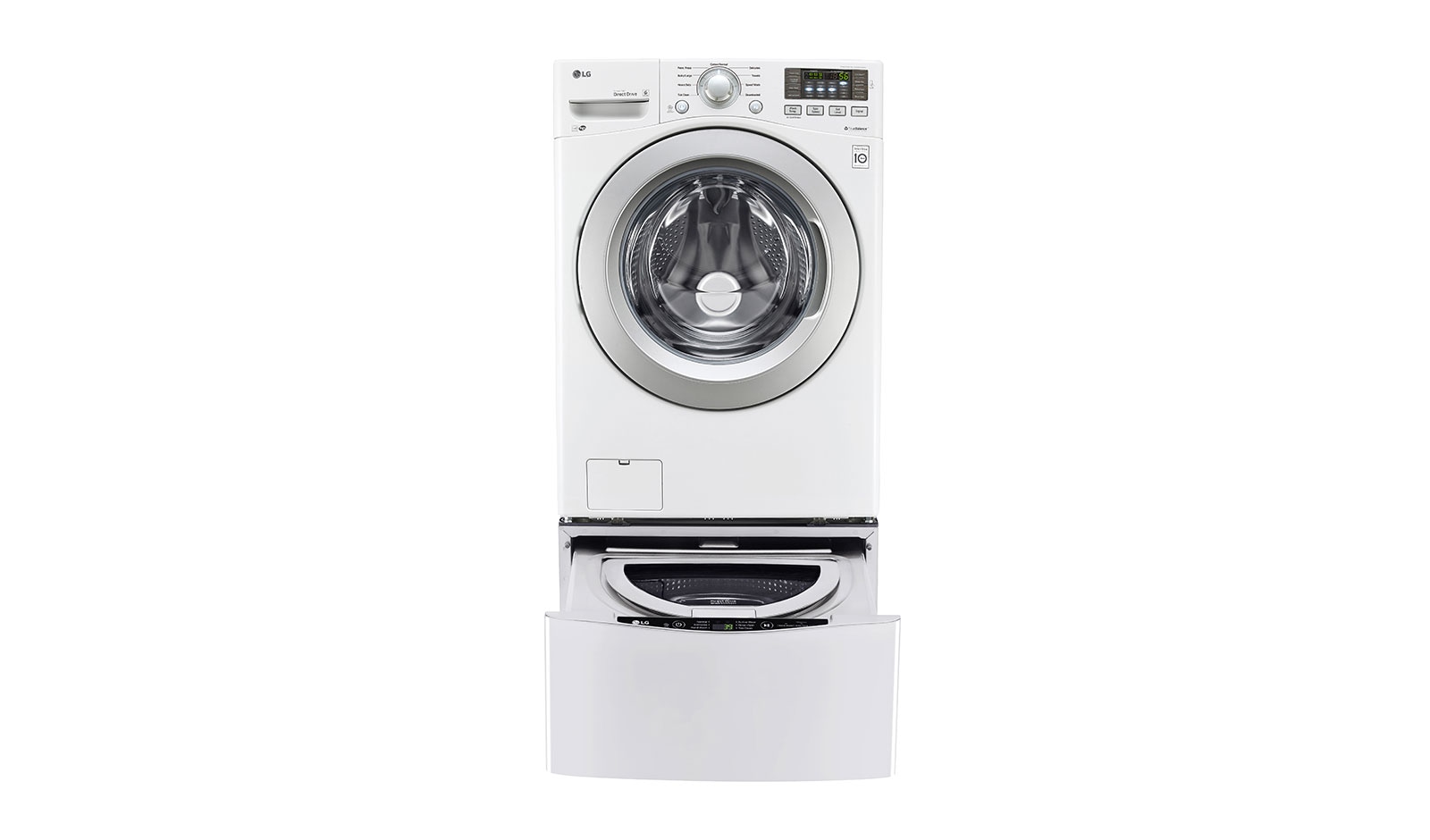 LG 6.3 Total Capacity LG TWINWash™ Bundle with LG SideKick™ and Electric Dryer, WM3270CW_WD100CW