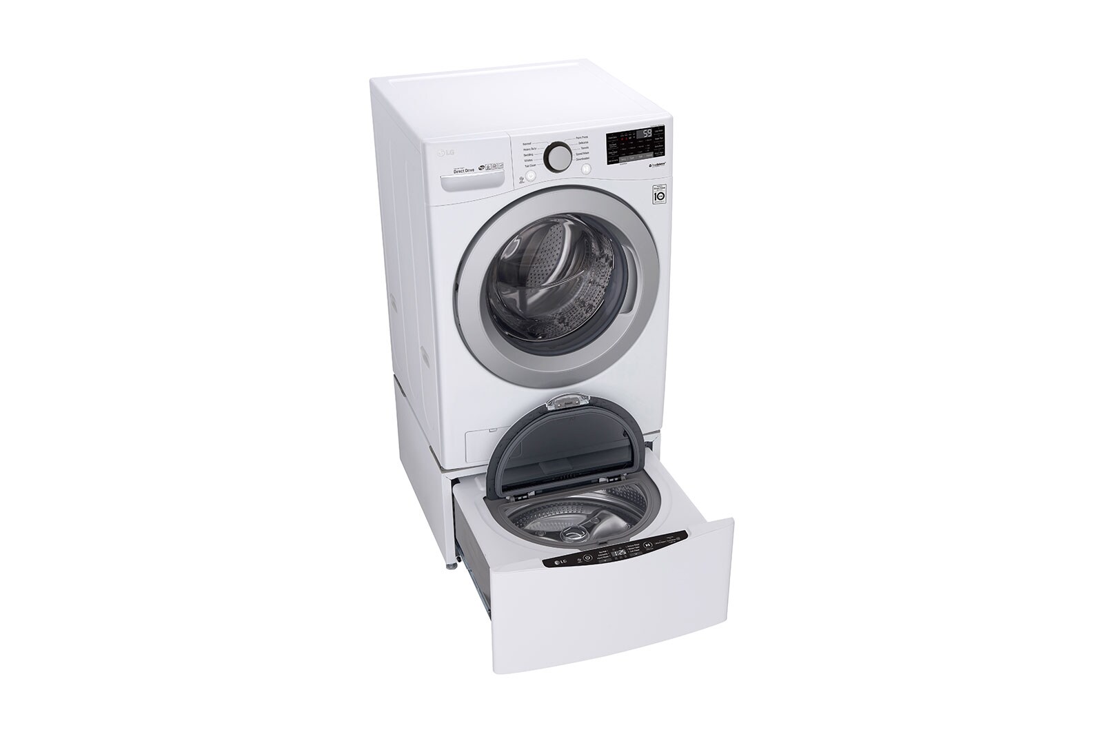 LG 6.3 Total Capacity LG TWINWash™ Bundle with LG Pedestal and Electric Dryer, WM3500CW_WD100CW