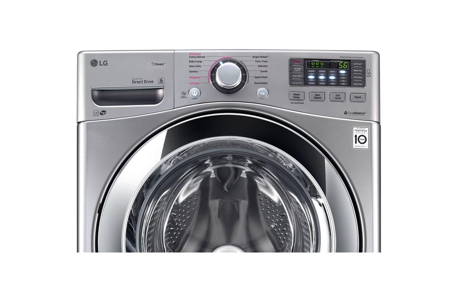 LG 5.2 cu.ft. Ultra Large Capacity with NeveRust™ Stainless Steel Drum, WM3670HVA