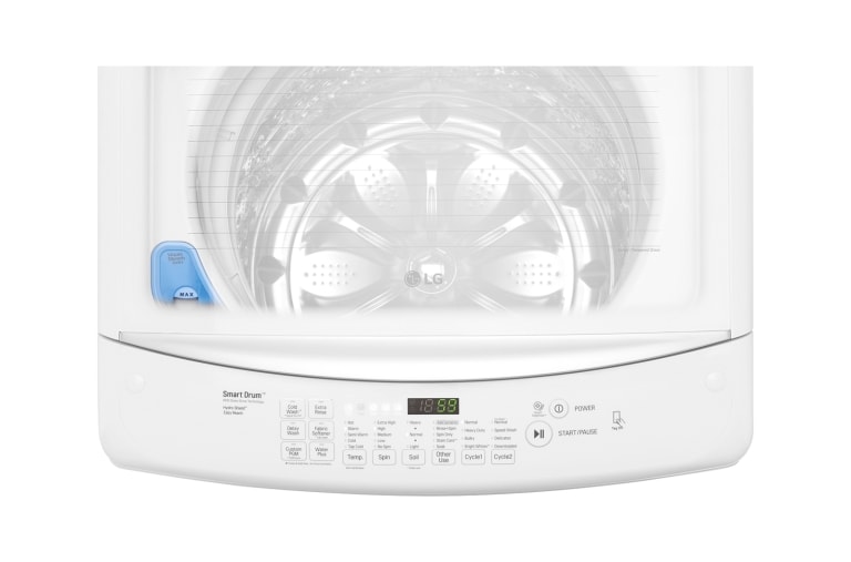 LG 5.2 CU.FT. HIGH EFFICIENCY TOP LOAD WASHER WITH FRONT CONTROL DESIGN AND PRE WASH, WT1501CW
