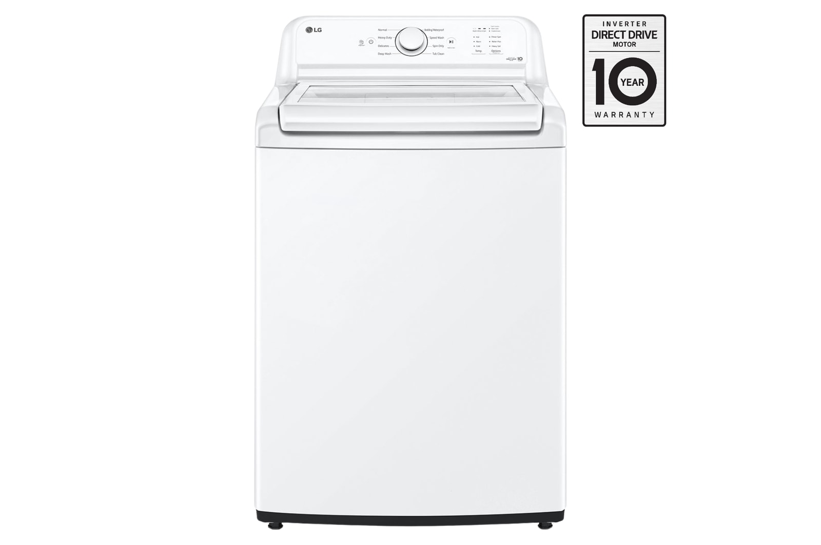 Front view of 5.0 cu. ft. Capacity Top Load Washer with SlamProof<sup>TM</sup> Glass Lid WT6100CW