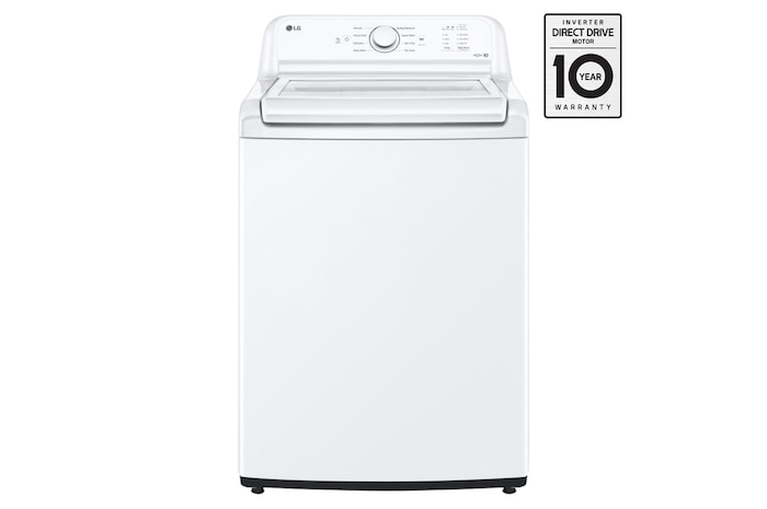 Front view of LG 4.8 cu.ft. Top Load Agitator Washer with 6Motion™, TrueBalance™ - WT6105CW